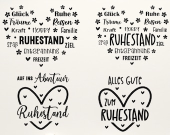 Plotterdatei Ruhestand Svg, Abschied Rente Herz svg, Rentner svg, Abschied Kollegen Spruch für Cricut Silhouette, Plotterdatei svg