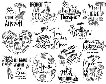 Plotterdatei Maritim, Moin Svg, Sommer svg, Meer Plotterdatei, Deutsche Plotterdatei Sprüche, Möwen svg, Meer svg