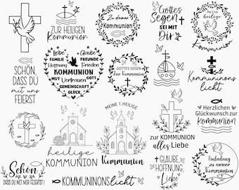 Plotterdatei Kommunion, Kommuniongeschenk, Einladung Kommunion, Laserdatei Kommunion, Kommunion Svg, Kommunion Deko, Taufe Svg Cricut