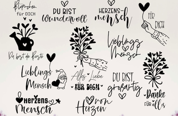 Plotterdatei Danke,Best Friends Svg Bundle, Cricut Silhouette, Lieblingsmensch Svg, Schön dass es dich gibt, Deutsche Sprüche Svg