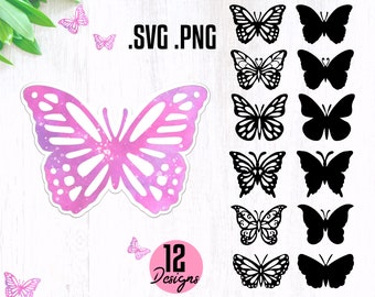 Paquete svg de mariposa 3D en capas, Mariposa SVG en capas, plantilla de mariposa, svg de mariposa para cricut, mariposa para papercut