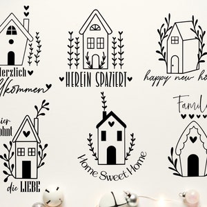 Willkommen Home Plotterdatei  Svg ,German  Frühling Plotter File SVG, Floral houses SVG,Cricut Brother Canvas Silhouette