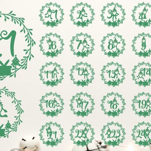 Adventskalender Zahlen Plotterdateien SVG PNG, Cricut Brother Silhouette  ,Plotten Bundle, Plotterdatei Wheihnachten SVG