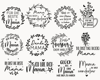 Plotterdatei Muttertag, Mama svg, Plotterdatei Mama, Danke svg, Herz svg, Deutsche Sprüche, Cricut svg, Laserdatei Muttertag, Geschenk Mama