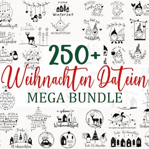 Plotterdatei Weihnachten SVG Bundle, Weihnachtsszene SVG, Christmas Svg Bundle, Bundle Home Schriftzüge Weihnachten deutsch Svg