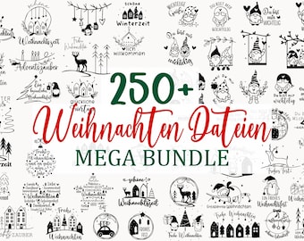 Plotterdatei Weihnachten SVG Bundle, Weihnachtsszene SVG, Christmas svg Bundle, Bundle Home Schriftzüge Weihnachten deutsch svg