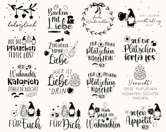 Deutsche Plotterdatei backen Weihnachten ,Backen svg Bundle ,Plätzchen svg ,Laserdatei Keksglas, Weihnachten Svg,  Cricut Silhouette