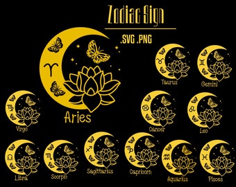 Zodiac SVG Bundle, zodiac sign svg cut file for cricut, Astrology svg design for shirt ,Zodiac svg,Horoscope svg