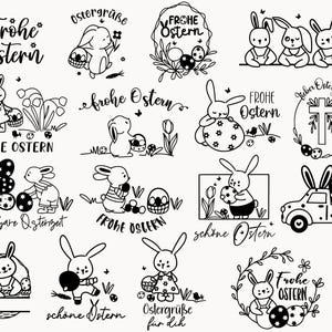 Deutsche Ostern Plotterdatei Bundle svg, Ostern Designs deutsch, Ostern Cricut Silhouette,Ostern Schriftzüge, Frohe Ostern Svg