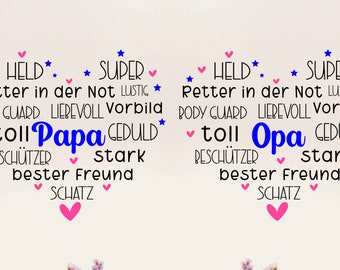 Plotterdatei Papa,Plotterdatei Herz Opa,Plotterdatei Vatertag,Herz Plotter Files Herz Svg