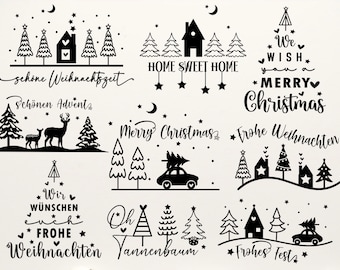 Plotterdatei Weihnachten svg, Weihnachten svg, Christmas svg, Schriftzüge Weihnachten deutsch, Herbst svg