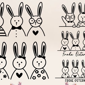 Plotterdatei Osterhase SVG,Plotterdatei Frühling, Frohe Ostern Plotter File SVG, Bunny Kind  Wreath Egg  Cricut Brother Canvas Silhouette