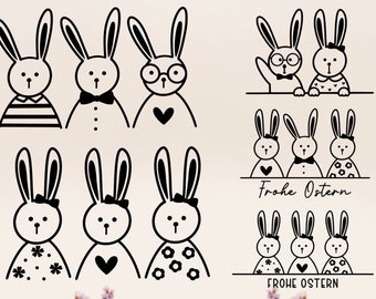 Plotterdatei Osterhase SVG, Plotterdatei Frühling, Frohe Ostern Plotterdatei SVG, Bunny Kind Wreath Egg Cricut Brother Canvas Silhouette