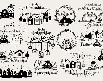 Weihnachten svg, Plotterdatei Weihnachten Svg, Christmas svg, Svg weihnachten, Weihnachtsszene Svg, Dxf weihnachten, Frohe Weihnachten svg