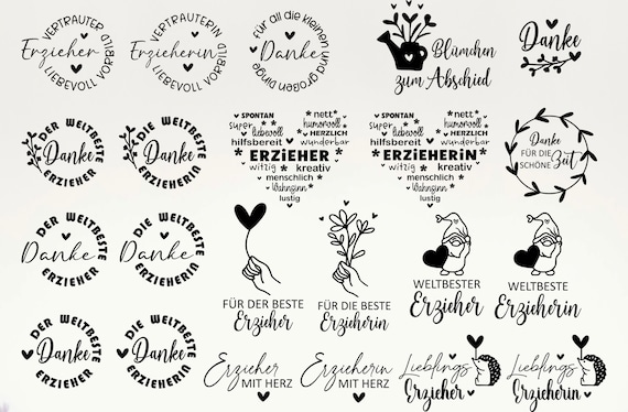 Erzieher Abschied Plotterdatei SVG, Deutsche Erzieherin Plotterdatei, Erzieher Svg, Schulkind Svg, Kindergarten Abschied Svg , Danke Svg