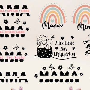 German Mama Plotter File SVG ,Plotterdatei Geburstag ,Mama Du bist die Beste SVG,Alles Liebe Muttertag,Frühling Svg