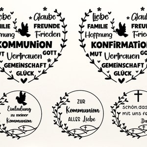 Plotterdatei Kommunion Svg, Plotterdatei Konfirmation SVG, Plotter file baptism communion Svg, Plotterdatei Taufe