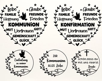 Plotterdatei Kommunion Svg, Plotterdatei Konfirmation SVG, Plotterdatei Taufe Kommunion Svg, Plotterdatei Taufe