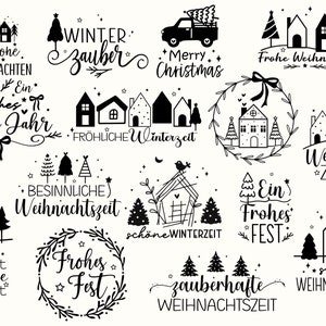 Deutsche Plotterdatei Weihnachten, Schriftzüge Weihnachten deutsch, Weihnachtshäuser ,Plotterdatei Home, Winterzauber ,Weihnachten Svg