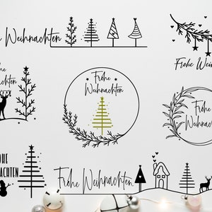 German Frohe Weihnachten Plotter File  Svg Png,Plotterdatei Weihnachten Svg Png Wreath Christmas Scene  Cricut Brother Canvas Silhouette