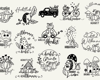 Plotterdatei Herbst Svg Png, Herbst Sprüche Plotter File Svg Png, Herbst SVG Bundle, Hallo Herbst Herbstliebe Igel Kürbis kranz svg
