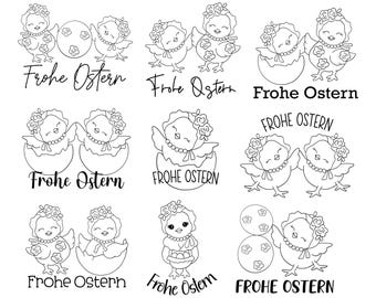 Plotterdatei Ostern SVG, Osterdatei SVG, Plotterdatei Frohe Ostern SVG,   Osterhase, Osterei, Hasenohren