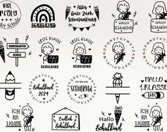 Deutsche Plotterdatei Einschulung svg, Schulstart svg, Schulkind svg, Einschulung Geschenk Schulanfang