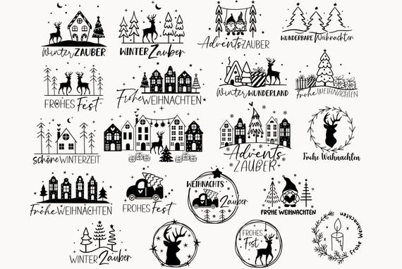 Plotterdatei Weihnachten, Frohe Weihnachten svg, Deutsche Weihnachtssprüche, Laserdatei Weihnachten, Winterzauber, Winter svg, Cricut