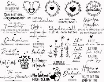 Plotterdatei Danke, Best Friends Svg Bundle ,Lieblingsmensch Svg ,Schön dass es dich gibt , Deutsche Sprüche svg, Cricut Silhouette