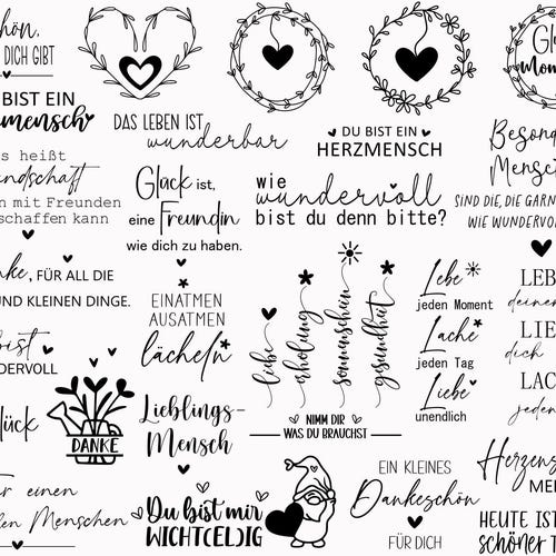 Plotterdatei Danke, Best Friends Svg Bundle ,Lieblingsmensch Svg ,Schön dass es dich gibt , Deutsche Sprüche svg, Cricut Silhouette