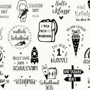 Deutsche Plotterdatei Einschulung Svg,  Schulkind 2025 Svg, Schultüte Svg, Einschulung Geschenk Schulanfang