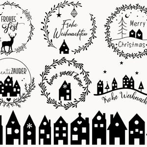 Frohe Weihnachten Plotterfil Svg Png,Plotterdatei Haus Weihnachten Svg Png Krans Julscen Cricut Brother Canvas Silhouette