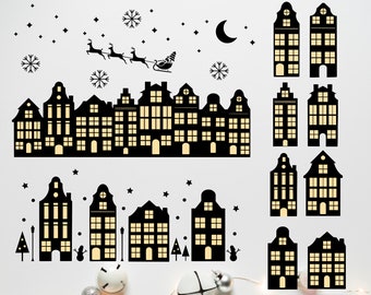 Houses Plotter Files SVG,Christmas Canal House svg,Christmas Scene svg png, Christmas Village Svg ,Winter Scene Svg