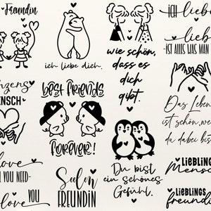 Plotterdatei Danke, Best Friends Svg Bundle, Cricut Silhouette, Lieblingsmensch Svg, Schön dass es dich gibt, Deutsche Sprüche svg