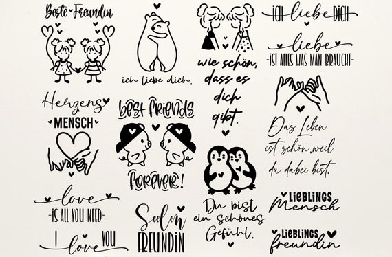 Plotterdatei Danke, Best Friends Svg Bundle, Cricut Silhouette, Lieblingsmensch Svg, Schön dass es dich gibt, Deutsche Sprüche svg