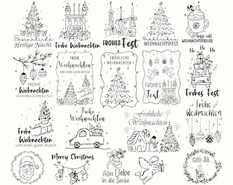 Plotterdatei Weihnachten Svg Bundle, Frohe Weihnachten svg, Deutsche Weihnachtssprüche, Bundle Home Schriftzüge Weihnachten deutsch Svg
