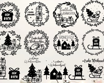 Plotterdatei Weihnachten, Frohe Weihnachten Plotterdatei SVG, Weihnachten SVG Bundle, SVG para Cricut
