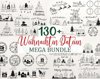 Frohe Weihnachten Plotter File, Weihnachtsszene SVG PNG, Plotterdatei weihnachten svg deutsch, Plotterdatei Weihnachten SVG Bundle