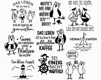 Plotterdatei Maritim, Sommer svg, Möwen Svg, Moin Svg, Plotterdatei Danke, Mejores Amigos Svg Bundle ,Lieblingsmensch Svg ,Heimathafen Svg