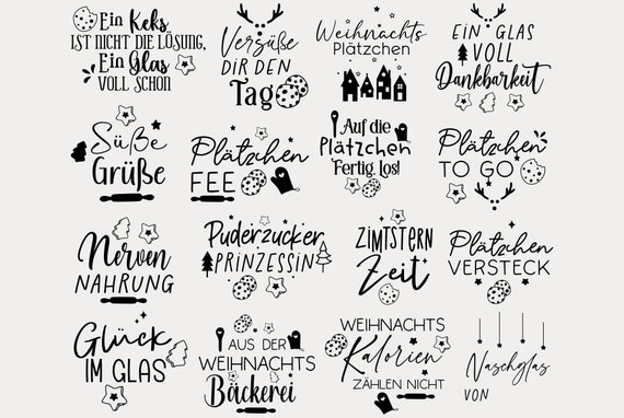 Deutsche Plotterdatei backen Weihnachten  ,backen svg Bundle ,Plätzchen svg ,Weihnachten Backen Geschenk Cricut Silhouette