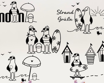 Plotterdatei Möwe Moin Seemann Möwe maritim SVG, Plotterdatei Sommer Svg, SVG Maritim, Sprüche Maritim, Strandhaus Svg