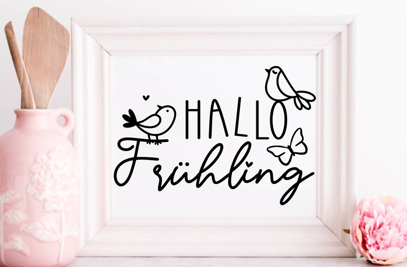 Plotterdatei Frühling SVG, Plotterdatei Ostern SVG, Plotterdatei Frohe Ostern SVG, Plotterdatei Hallo Frühling SVG Bild 8