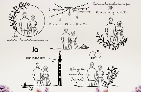 Plotterdatei Hochzeit, Hochzeit Svg, Wedding greeting card, Hochzeits karte ,Hochzeitsgeschenk