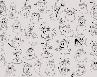 ハロウィン ゴースト バンドル SVG、ハロウィン svg、かわいいゴースト バンドル svg、ゴースト Glowforge svg、ハロウィン レーザー カット ファイル、ゴースト カット ファイル