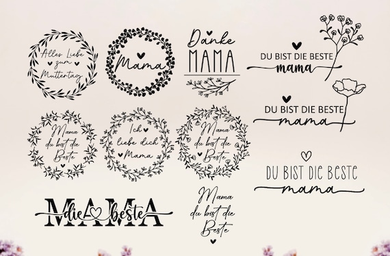 Plotterdatei Muttertag svg,Deutsche Plotterdatei Herz Du bist,Herz svg,Die Beste Mama SVG,Alles Liebe Muttertag,Frühling Blumenkranz Svg