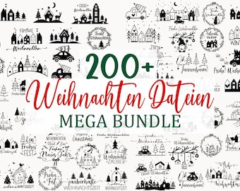Weihnachten Plotterdatei Svg Bundle, Weihnachtsszene SVG PNG, Bundle Home Schriftzüge Weihnachten deutsch, Christmas svg