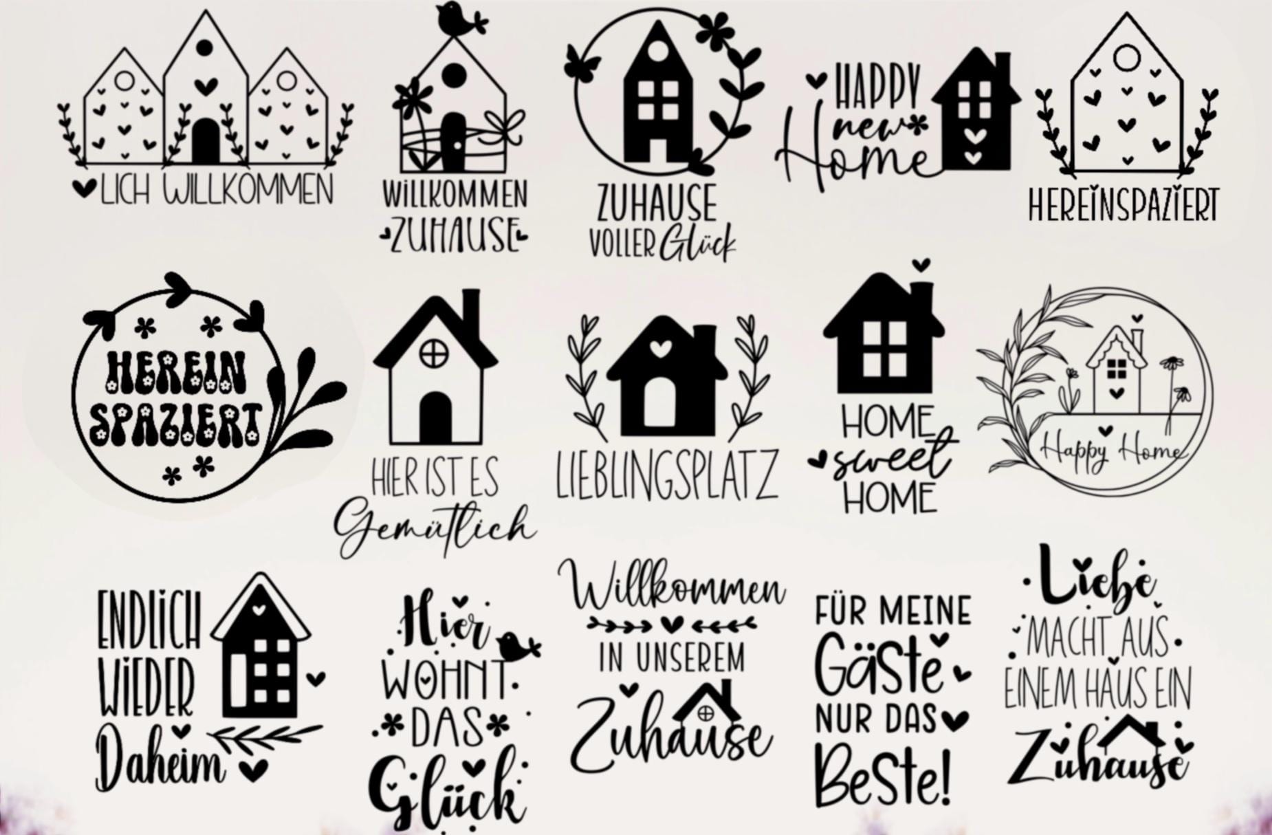 Plotterdatei ostern SVG DXF, Plotterdatei Home SVG, Zuhause Schriftzug Sprüche SVG, Plotterdatei Frühling SVG, Clipart Plotterdatei Deutsch