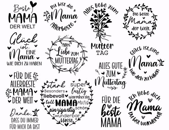 Plotterdatei Muttertag, Mama svg, Deutsche Sprüche, Herz svg, Plotterdatei Mama, Cricut svg, Laserdatei Muttertag,  Geschenk Mama