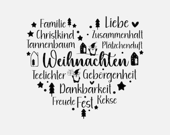 Plotterdatei Weihnachten - Plotterdatei Sprüche - Schriftzüge Weihnachten deutsch - Weihnachten svg - Laserdatei Weihnachten - Cricut