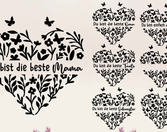 Plotterdatei Herz,Plotterdatei Mama Herz svg, Plotterdatei Muttertag, Plotter file Frühling